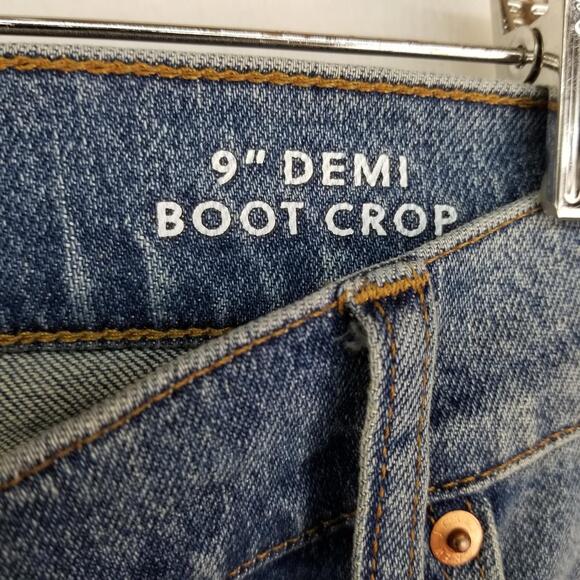 J. Crew 9" Demi‎ Bootcut Crop Jeans 33 High-rise Raw Hem Boot Jean - Picture 9 of 14